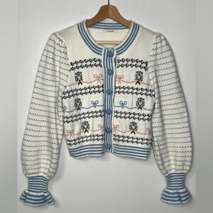 Sunday Blue and White Women's Cardigan